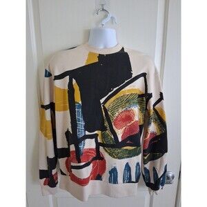 Zara Picasso Pullover Abstract Beige Sweatshirt Men Medium Art Artist